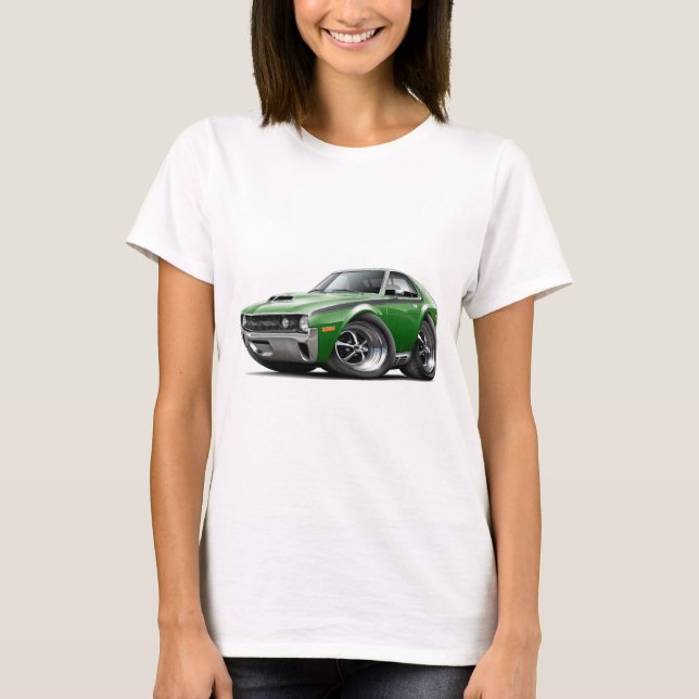 1970 AMX Grün-Schwarzes Auto T-Shirt (Vorderseite)