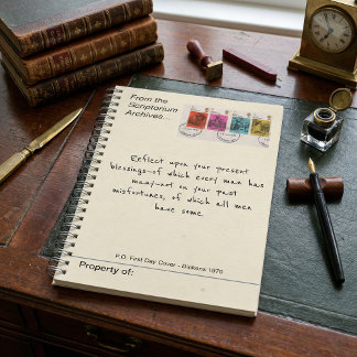 1970 Charles Dickens Antique Postage Stamp Notizbuch