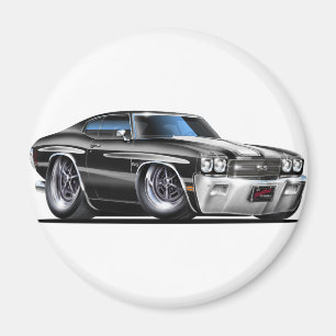 1970 Chevelle Black-White Car Magnet