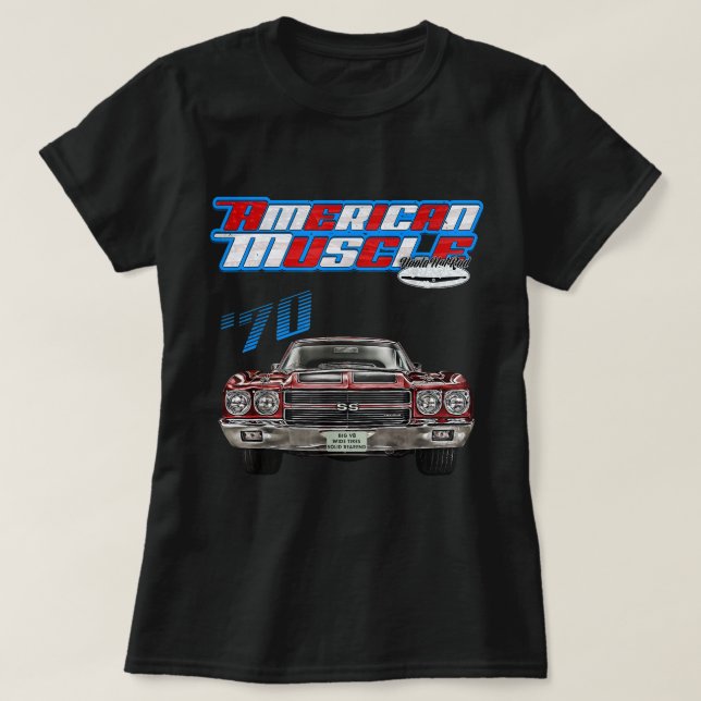 1970 Chevelle,Muscle Car,SS454,SS427,SS396,Hotrod, T-Shirt (Design vorne)
