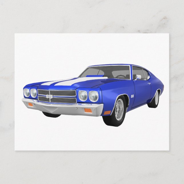 1970 Chevelle SS: Blau: Postkarte (Vorderseite)