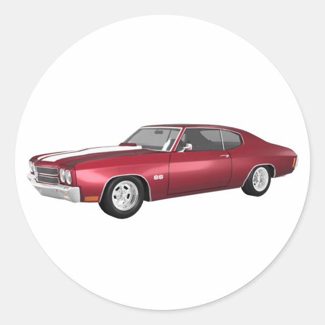 1970 Chevelle SS: Candy Apple Finish: Runder Aufkleber (Vorderseite)