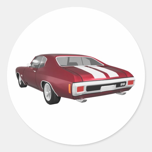 1970 Chevelle SS: Candy Apple Finish: Runder Aufkleber (Vorderseite)