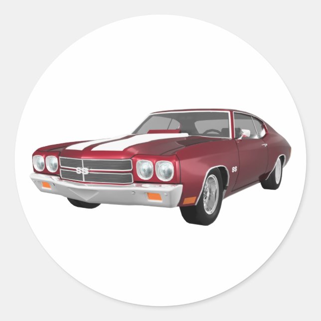 1970 Chevelle SS: Candy Apple Finish: Runder Aufkleber (Vorderseite)