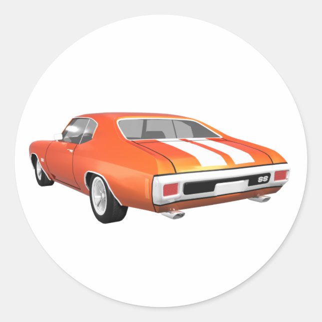 1970 Chevelle SS: Orange Finish: Runder Aufkleber (Vorderseite)