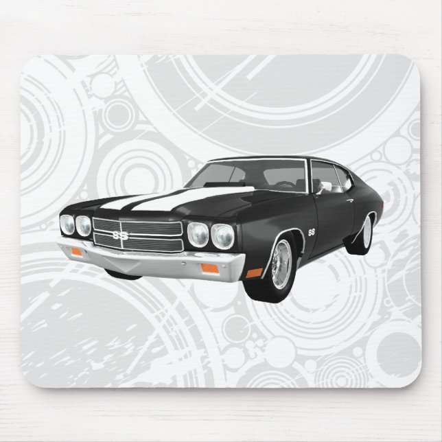 1970 Chevelle SS: Schwarzes Finish: Mousepad (Vorne)