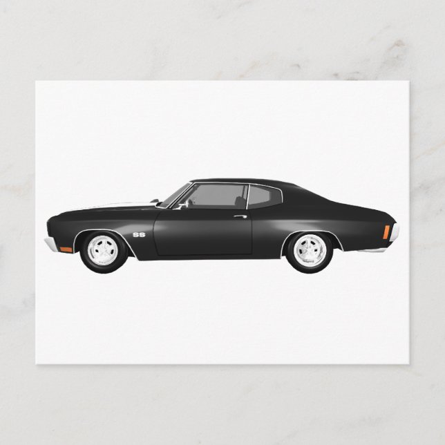 1970 Chevelle SS: Schwarzes Finish: Postkarte (Vorderseite)