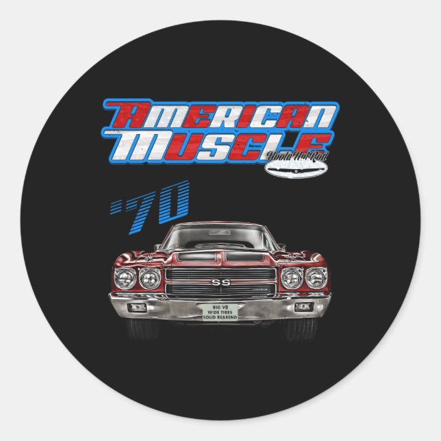 1970 Chevellemuscle Carss454Ss427Ss396Hotroddrag R Runder Aufkleber (Vorderseite)