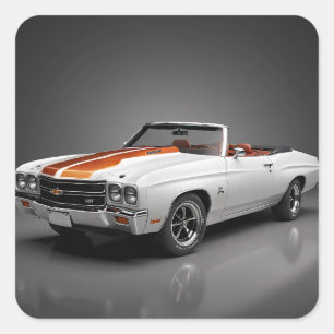 1970 Chevy Chevelle SS Convertible Quadratischer Aufkleber