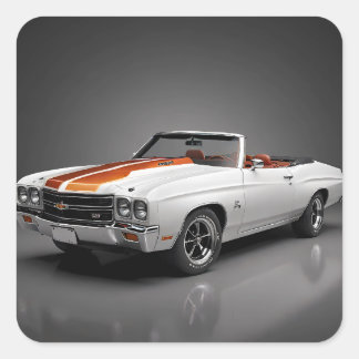 1970 Chevy Chevelle SS Convertible Quadratischer Aufkleber