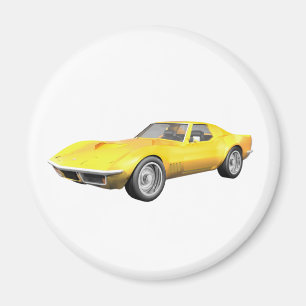 1970 Corvette Sportwagen: Gelb fertig Magnet