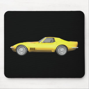 1970 Corvette Sportwagen: Gelb fertig Mousepad