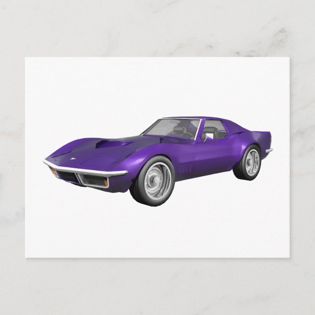 1970 Corvette Sportwagen: Lila Fertigstellung: Postkarte (Vorderseite)
