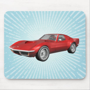 1970 Corvette Sportwagen: Roter Finish:Mousepad Mousepad