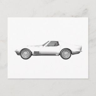 1970 Corvette Sportwagen: White Finish Postkarte