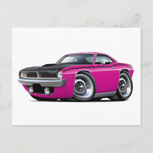1970 Cuda AAR Pink Car Postkarte (Vorderseite)