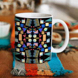1970 farbenfrohes geometrisches Vintage-Muster dek Tasse