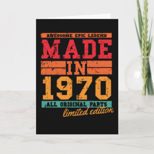 1970 Geburtstag Vintage Sprüche Karte