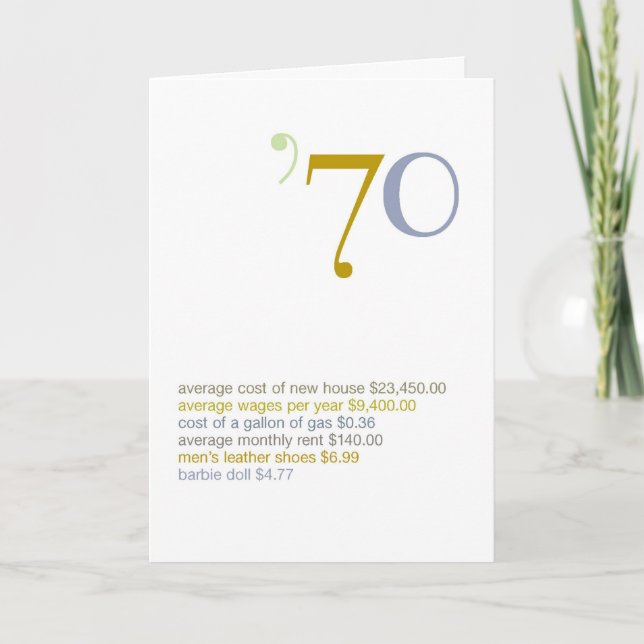 1970 Geburtstagspass Fakten Karte (Vorderseite)