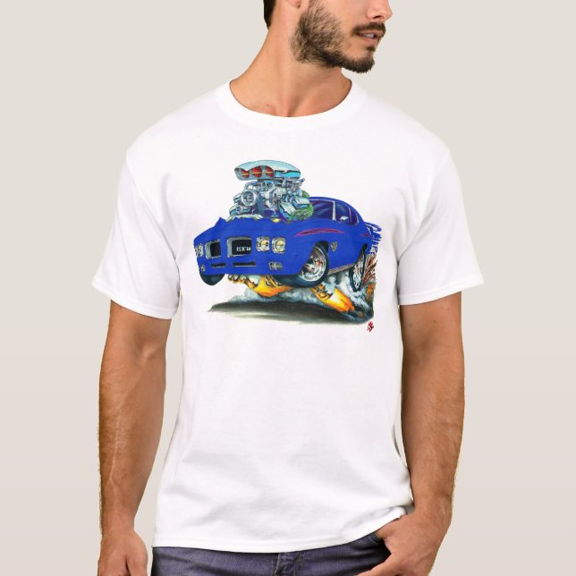 1970 GTO Richter-Blau-Auto T-Shirt (Vorderseite)