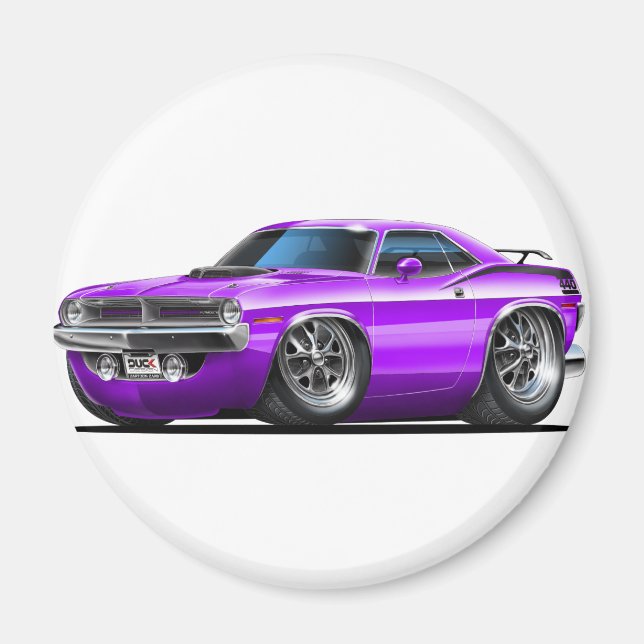 1970 Lila Wagen von Plymouth Cuda Magnet (Vorne)