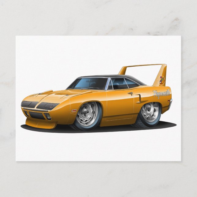 1970 Plymouth Superbird Orange Car Postkarte (Vorderseite)