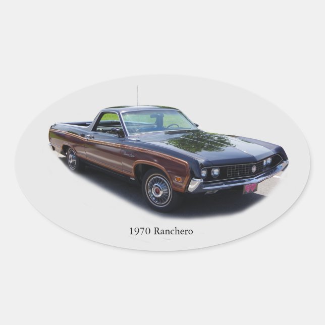 1970 Ranchero-Aufkleber Ovaler Aufkleber (Vorderseite)