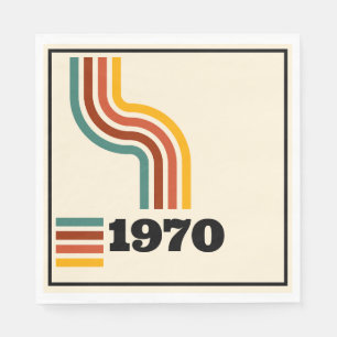 1970 Retro Vintage Poster Geburtstag oder Klassent Serviette