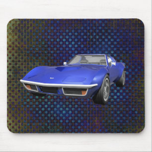 1970 Sportwagen Corvette: Blaues Finish: Mousepad