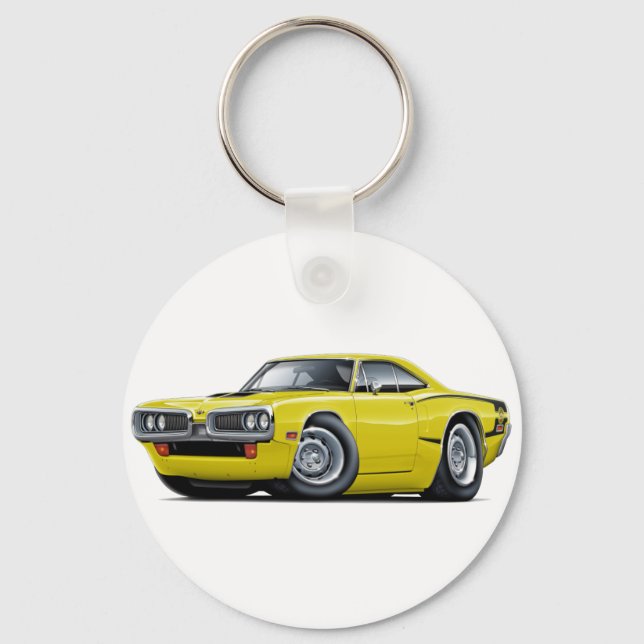 1970 Super Bee Yellow-Black C-Stripe Schlüsselanhänger (Vorderseite)