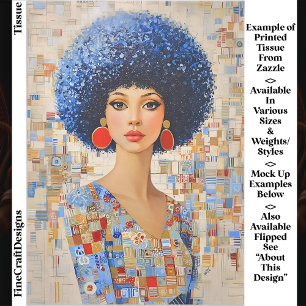 1970er Jahre Inspirierter Afro-Frisuren Frau EC6R Seidenpapier