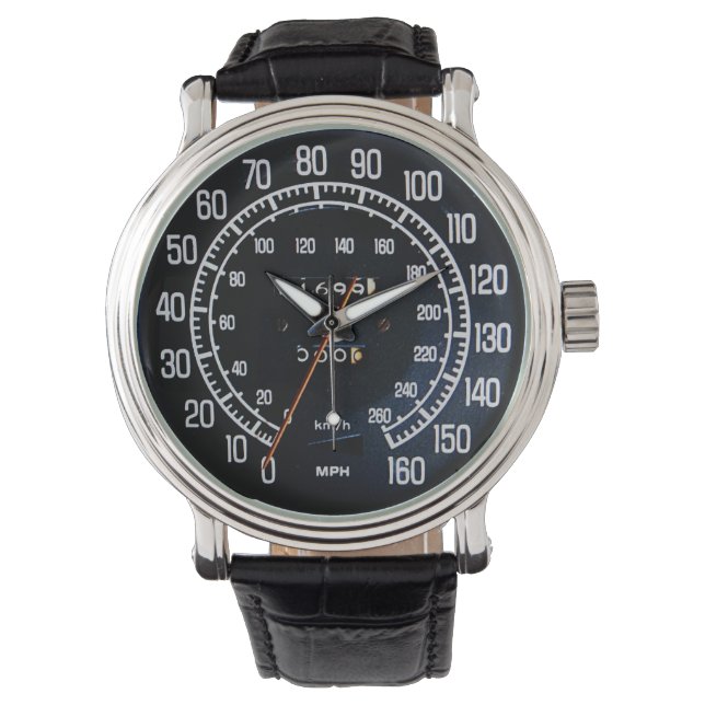 1970s Classic Sports Car Speedometer Armbanduhr (Vorderseite)