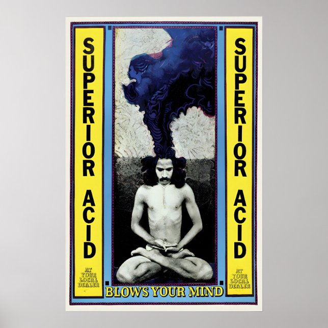 1970s poster Superior Acid Blows your mind (Devant)