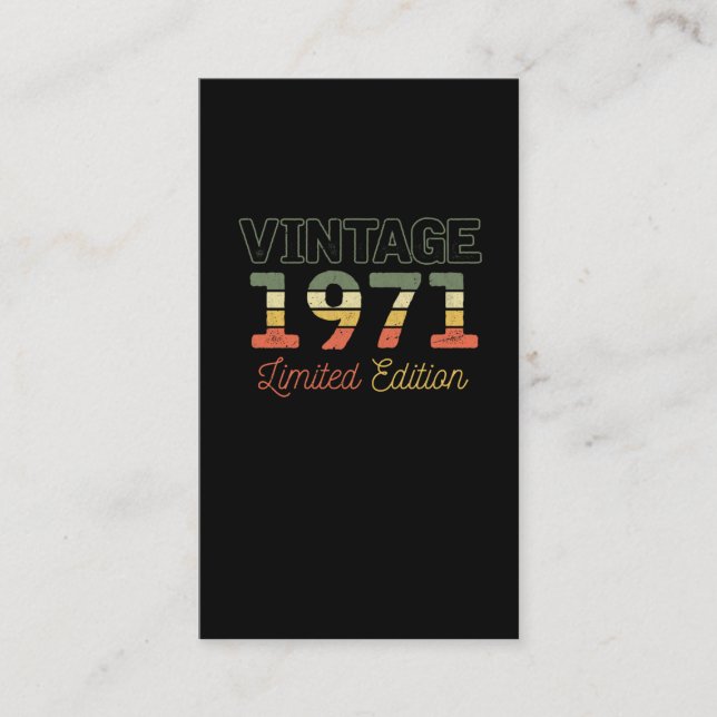 1971 50 Jahre alt 50. Geburtstag Visitenkarte (Vorderseite)