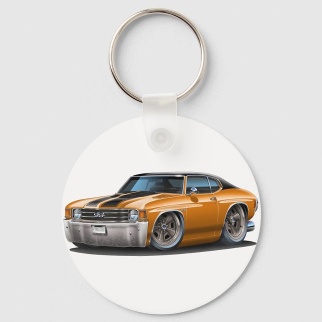 1971-72 Chevelle Orange-Black Top Car Schlüsselanhänger (Vorderseite)