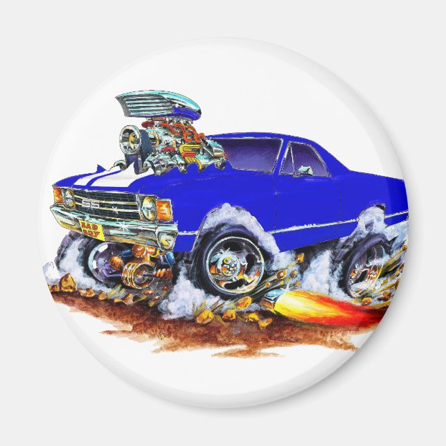 1971-72 El Camino Blue-White 4x4 Monster Truck Magnet (Vorne)
