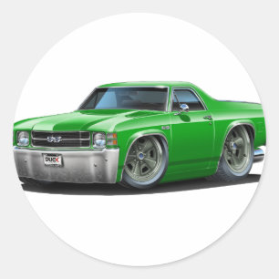 1971-72 El Camino Green Truck Runder Aufkleber
