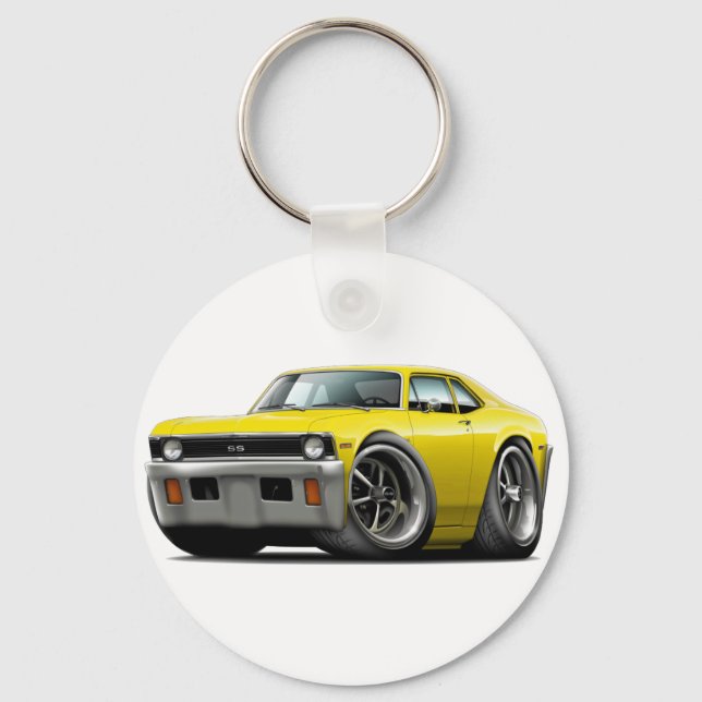 1971-72 Nova Yellow Car Schlüsselanhänger (Vorderseite)