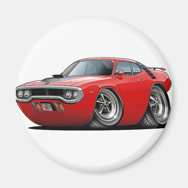 1971-72 Roadrunner Rot-Schwarz-Auto Magnet (Vorne)
