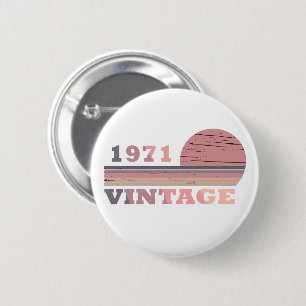 1971 geboren elegantes Vintage-Geburtstagsfeier-Ge Button