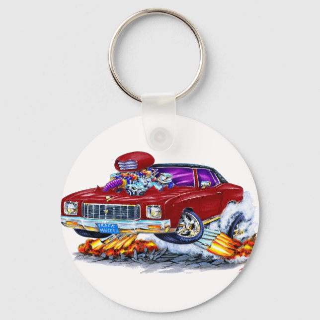 1971 Monte Carlo Maroon Car Schlüsselanhänger (Vorderseite)