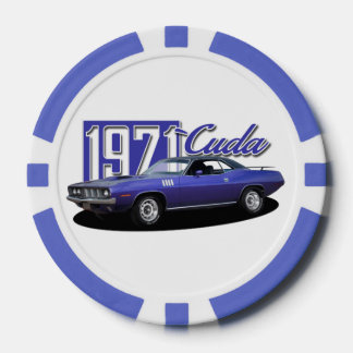 1971 Plymouth Barracuda Cuda Mopar Muscle Car Pokerchips