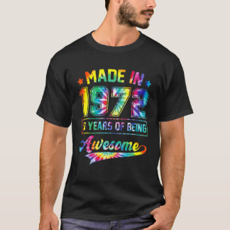 1972 50 Jahre Phantastische Gefärbte Krawatte 50 t T-Shirt
