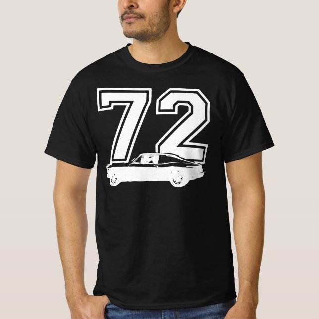 1972 Chevy Nova Side View Year Royal Blue Graphic  T-Shirt (Vorderseite)