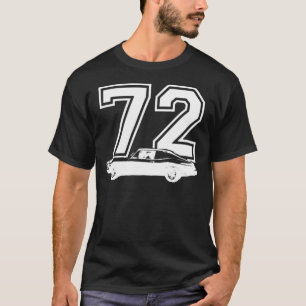 1972 Chevy Nova Side View Year Royal Blue Graphic T-Shirt