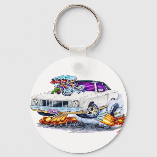 1972 Monte Carlo Weißer Wagen Schlüsselanhänger (Vorderseite)