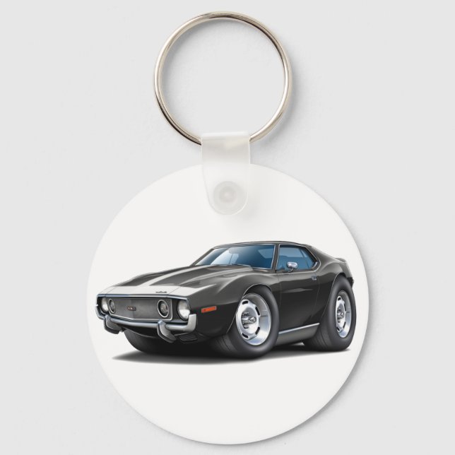 1973-74 Javelin Black-White Car Schlüsselanhänger (Vorderseite)