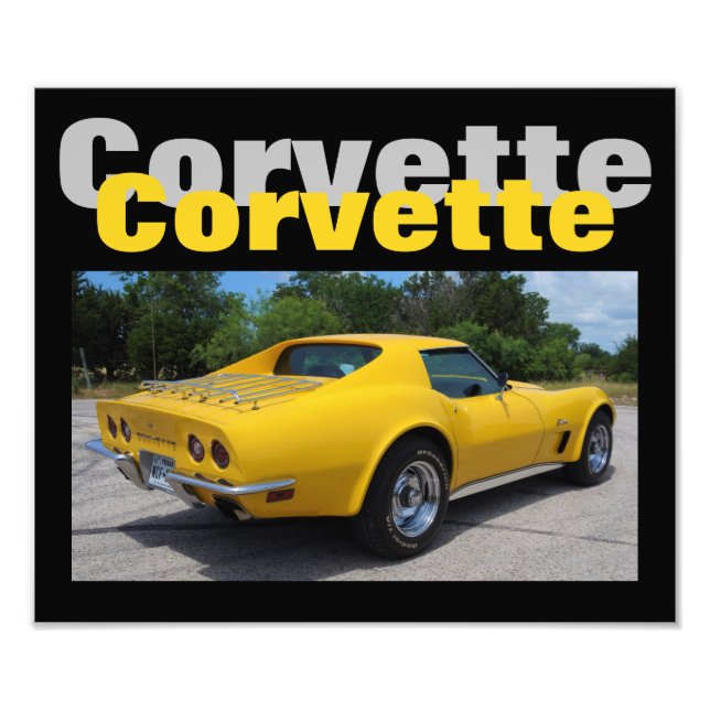1973 Corvette Stingray Designer Foto Print (Vorne)