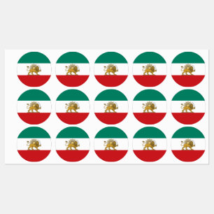 1973 Die alte persische iranische Nationalflagge u Etiketten