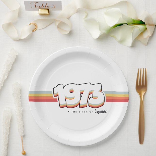 1973 Die Geburt von Legenden Pappteller (Hochzeit)